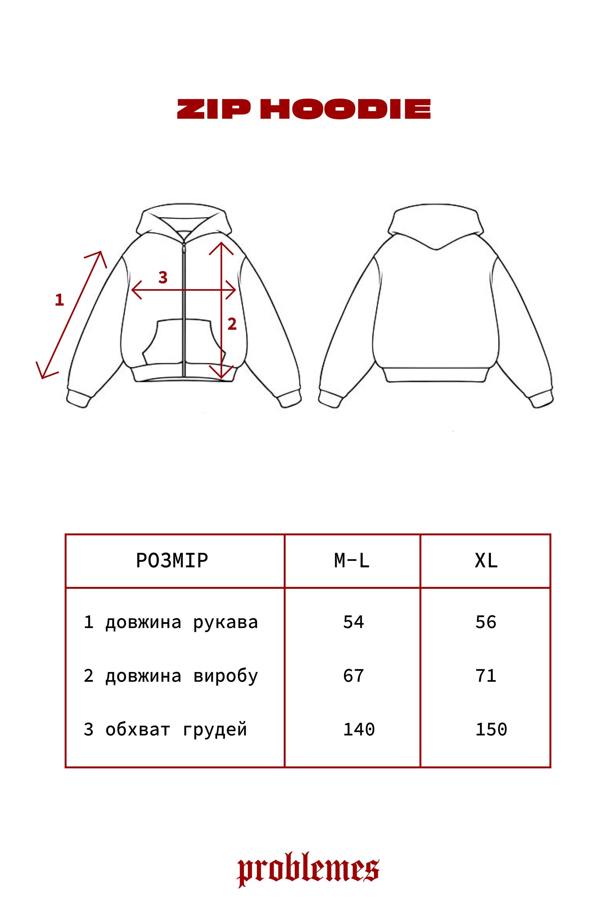 Зіп-Худі PROBLEMS CREATOR W-H-PC-BL-2026-M-L фото
